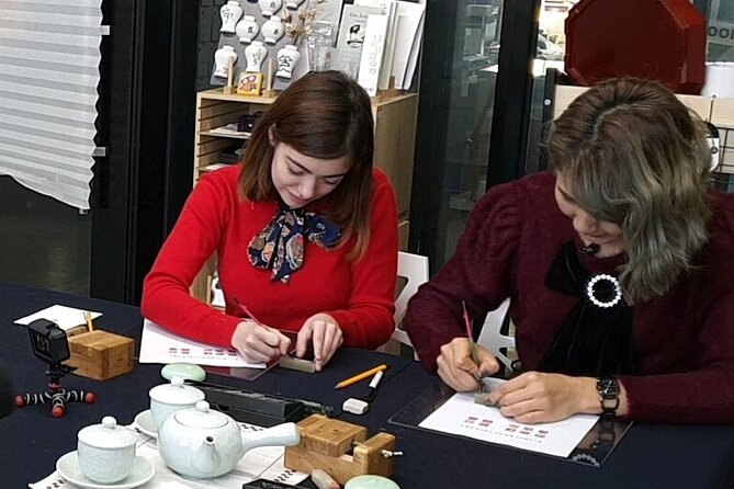 Carve Your Personal Korean Stone Seal with Jeongju in Insadong - Designing your name for a small stone