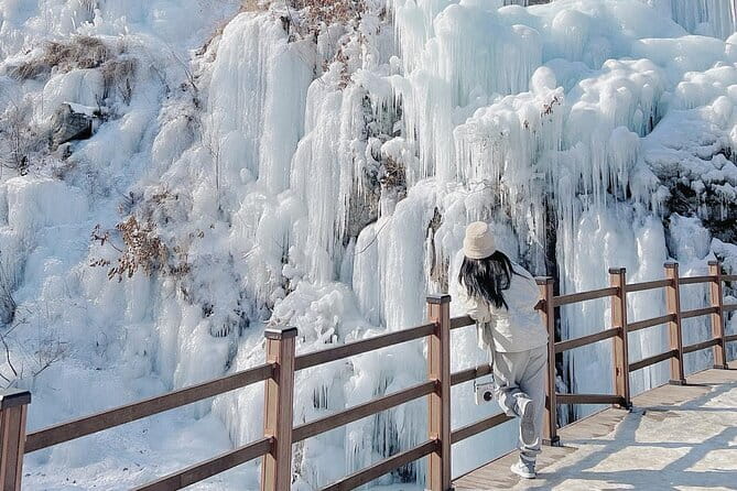 Eobi Ice Valley, Nami Island, Morning Calm and Rail Bike Seoul - Eobi Ice Valley and its winter ice wall