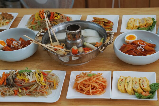 K-food cooking Japchae Mandu Tteokbokki & Fishcake - Seasonal Korean sweets add a useful final course
