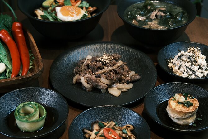 Korean Cooking Class Full Meal with BBQ on an All in One Table - A Korean meal built around one table