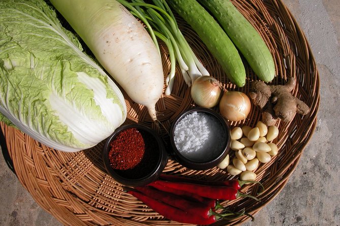 Korean Kimchi Making Day Experience with a Local Market Tour - Four kinds of kimchi in one small class