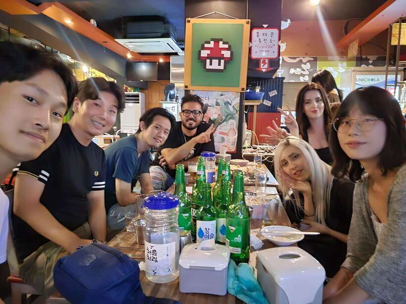 Seoul: Korean Drinking Games Night (non-drinkers welcome) - Kimchi seafood pancake adds welcome balance
